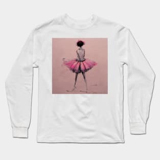 Sketch of pretty ballerina in her pink tutu. Long Sleeve T-Shirt